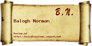 Balogh Norman névjegykártya